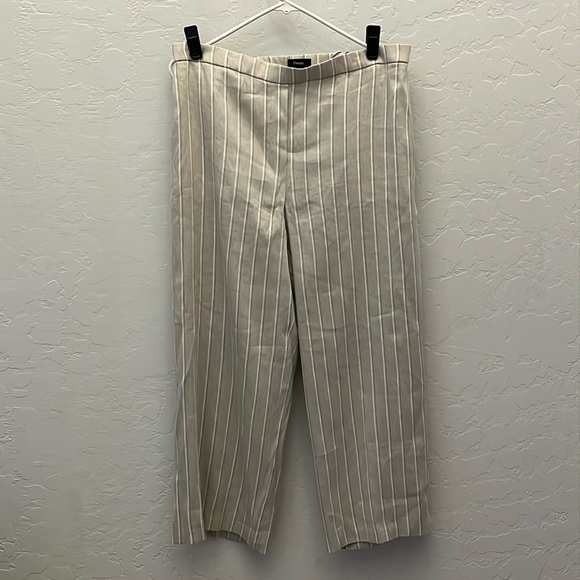 THEORY NWT Wide Leg Pull On Grey Multi
Stripe Linen Pant - Size L - Picture 3 of 10